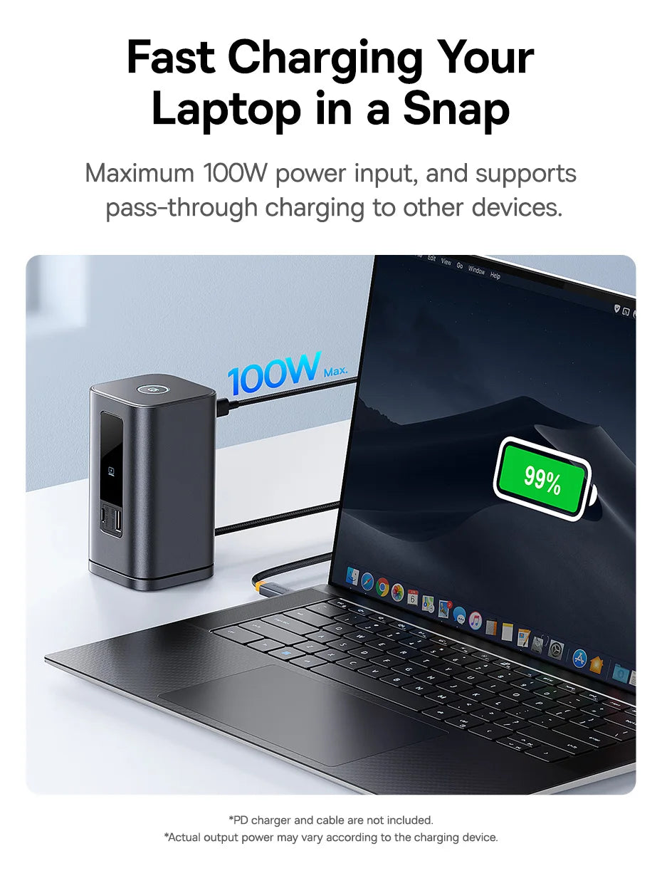 Baseus 11/12-i-1 USB-C-docka med flera skärmutgångar och PD