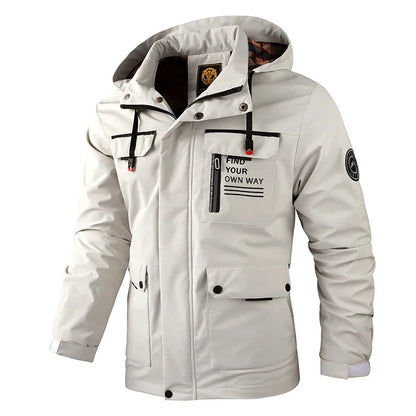 Vindtät Hoodie Jacka Herr – Vattentålig Softshell Vinterjacka Plus Size