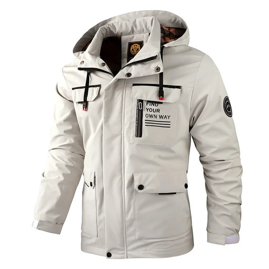 Vindtät Hoodie Jacka Herr – Vattentålig Softshell Vinterjacka Plus Size