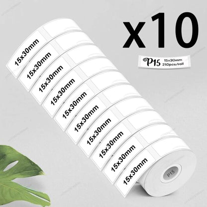 Termiska Etikettrullar P15 – Kompatibla med Marklife P15 P12 Phomemo D30 DELI Q2 – Vit Rosa Gul Blå Transparent Kabel 3/5/10-pack 2026
