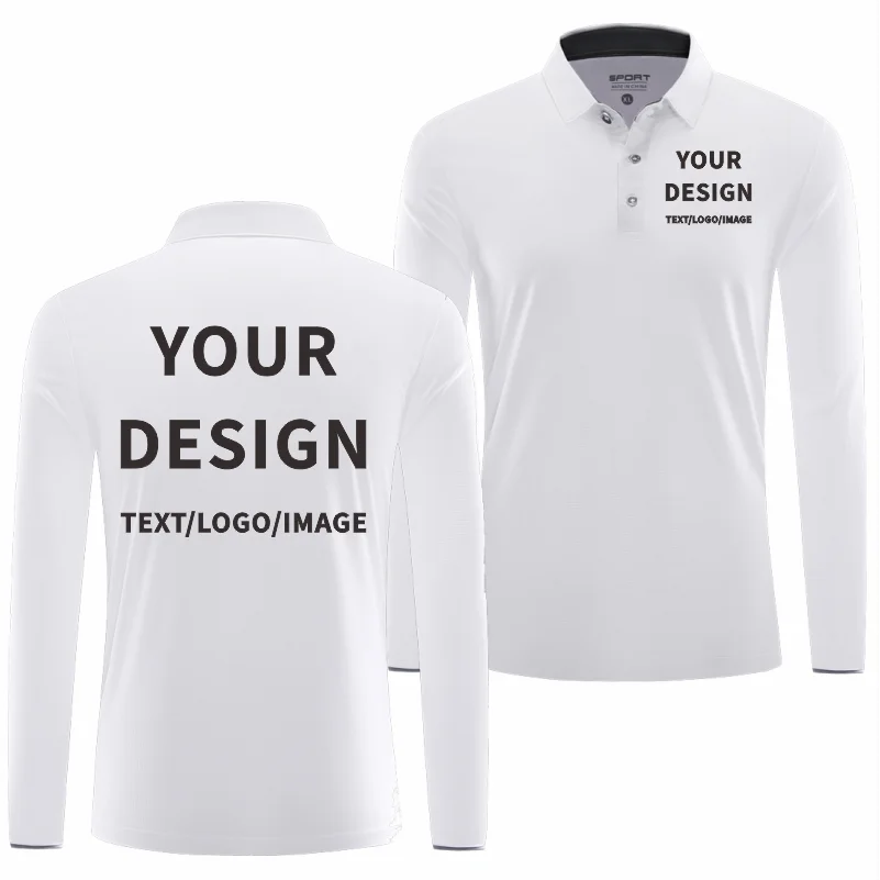 Långärmad Polo Snabbtork Eget Tryck & Brodyr – Lapelkrage | Reklamkläder & Profilprodukter