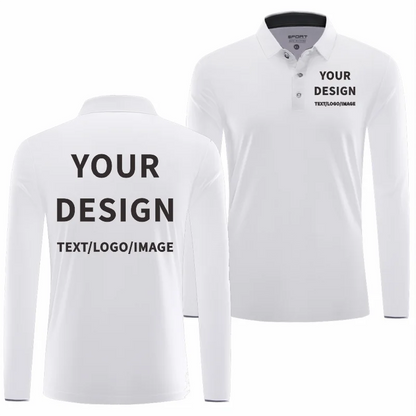 Långärmad Polo Snabbtork Eget Tryck & Brodyr – Lapelkrage | Reklamkläder & Profilprodukter