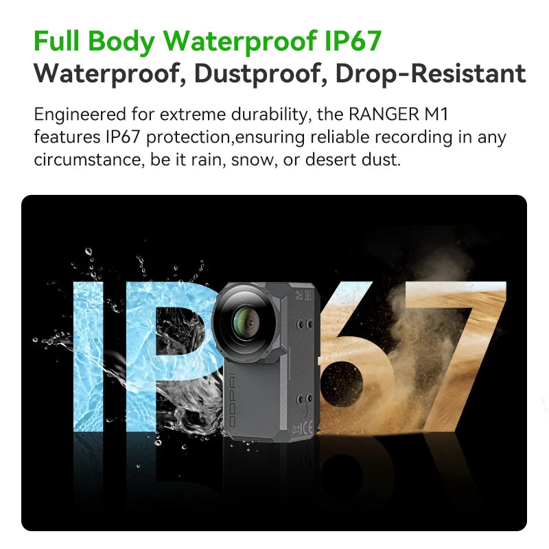 DDPAI Dash Cam RANGER M1 MC-kamera IP67 Vattentät med WiFi Night Vision
