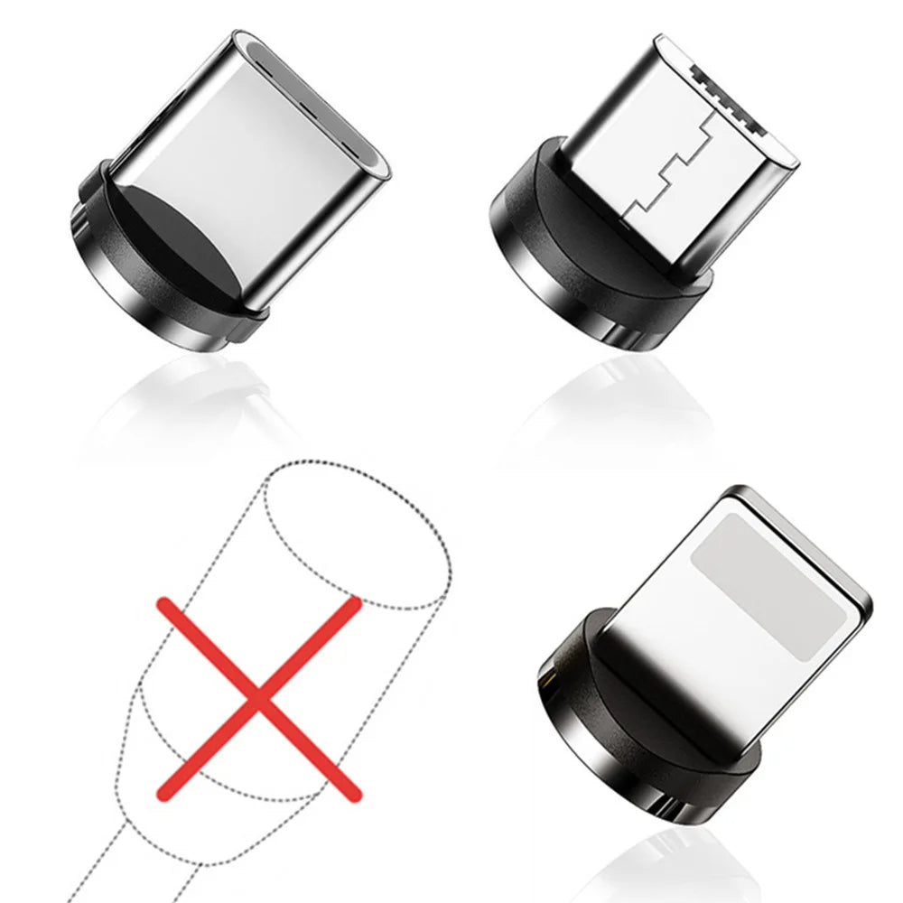 Magnetisk 3-i-1 billaddkabel för flera mobilmärken