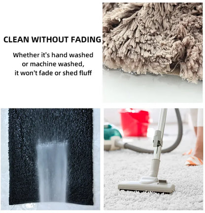 Rounded and thickened bathroom floor mat, bathtub absorbent mat, plush material, anti slip foot mat, entrance door mat, bathroom
