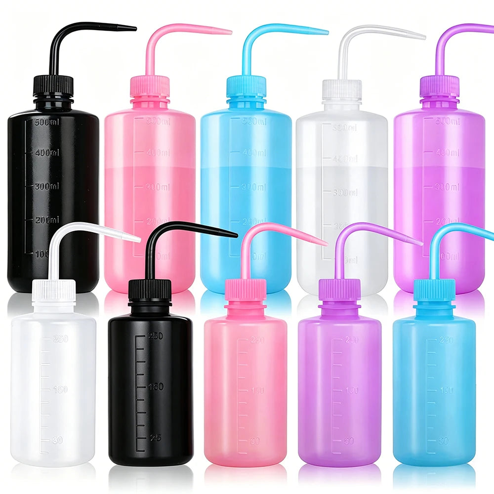 Tattoo Wash Bottle Safety Bottles Watering Tools Plastic Squeeze Bottle with Scale Labels for Succulent Cleaning Washing Tattoo
