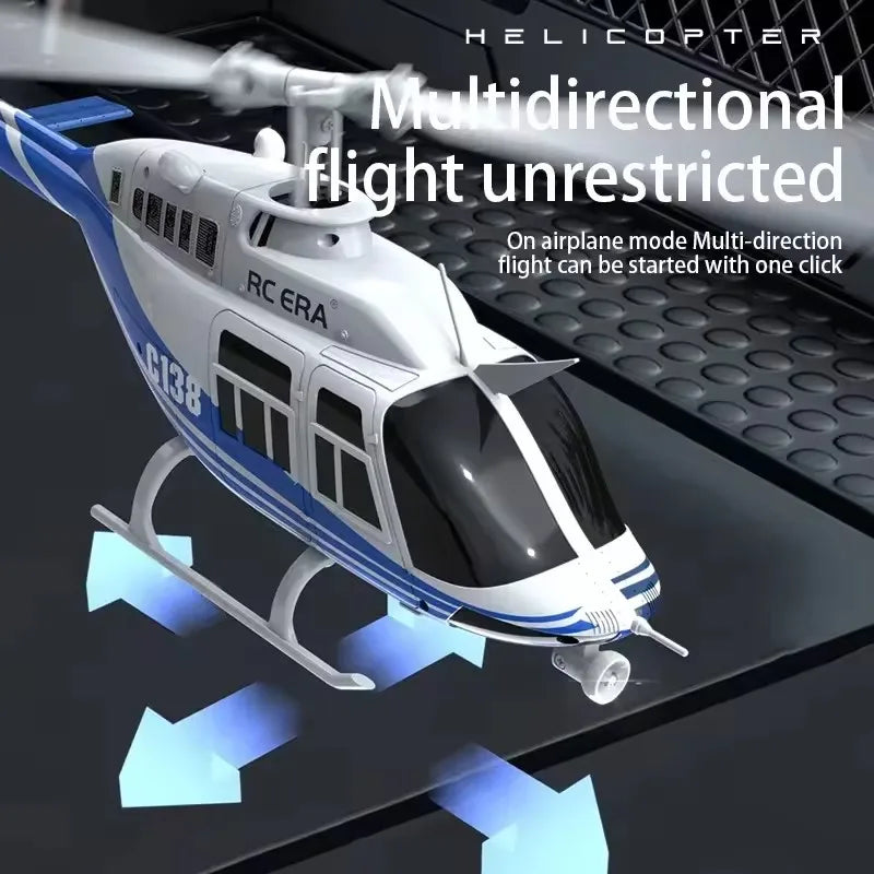 RC Helikopter Bell 206 – 4CH 2.4GHz 6-axlat Gyro Höjdhållning App-styrd 80–100m CE Inomhus/Utomhus C138 2026