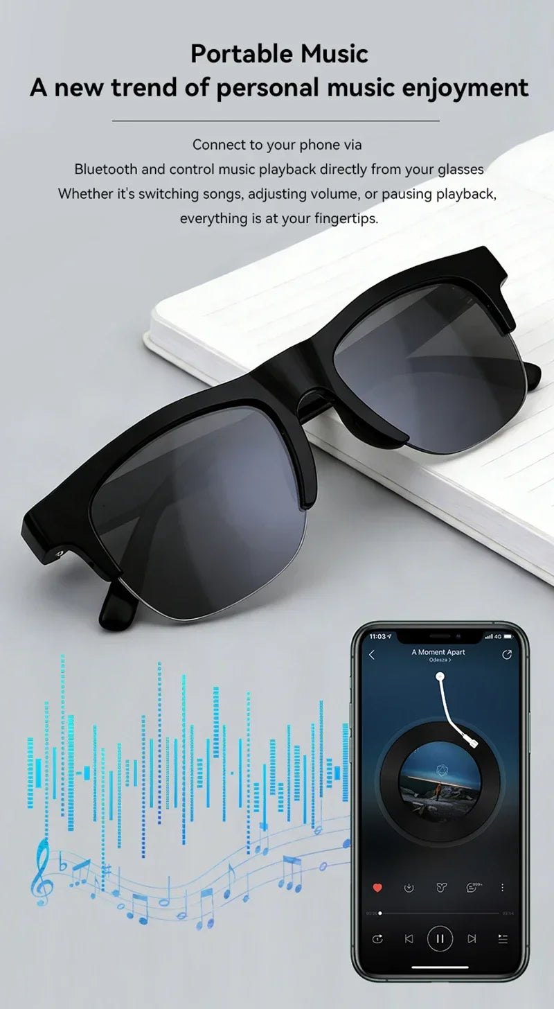 Lenovo AI Smart Glasses Voice Assistant Music Touch Control Bluetooth Call Outdoor Fashion Sunglasses For Men Women 2026 New