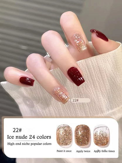 1-30pcs PSK Nude Pink Color Nail Art Ice Transparent Bare Color Nail Enamel 2026 New Net Red Popular White Gel Nail Polish