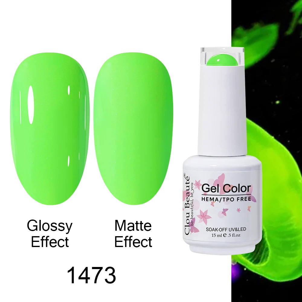Clou Beaute Gel Nail Polish Neon Brown Royal Blue Red Green Pastal Nude Nail Art Varnishes Gel Lacquer Top Coat UV Gel Nail