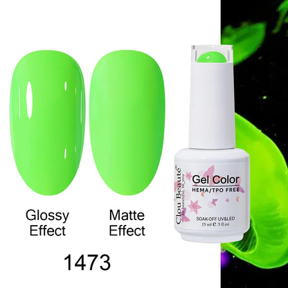Clou Beaute Gel Nail Polish Neon Brown Royal Blue Red Green Pastal Nude Nail Art Varnishes Gel Lacquer Top Coat UV Gel Nail