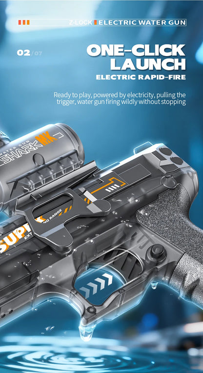 Elektrisk vattenpistol med automatisk sensor och ljus