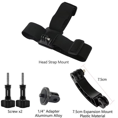 Action Camera Accessories Kit Head Strap Chest Strap Mount Adjustable Holder for GoPro Phone DJI Osmo SJCAM AKASO Insta360