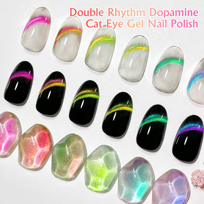 Heimat Frisch 7ml Single Bottle Double-Edge Cat Eye Gel Polish with Black Neon Polarized Chameleon Effect, Perfect for Party