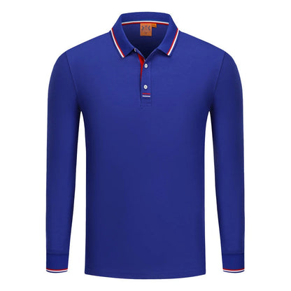 Långärmad Polo-shirt med Eget Tryck eller Logotyp – Unisex S–4XL (Asian)