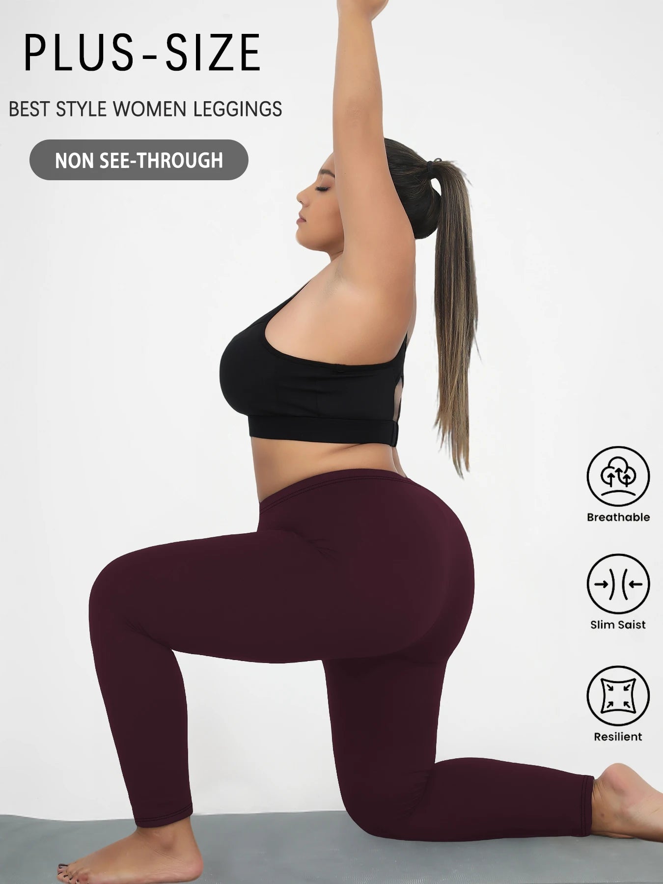 Plus Size Super Soft Sport Leggings For Women No See Through Workout Running Yoga Athletic Running Leggings