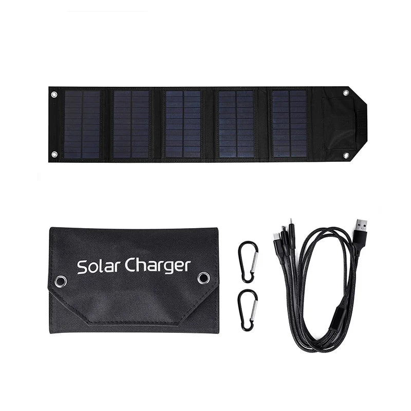 10W Foldable Solar Panel 5V USB Portable Battery Charger for Cell Phone Outdoor Waterproof Power Bank for Camping Accessories