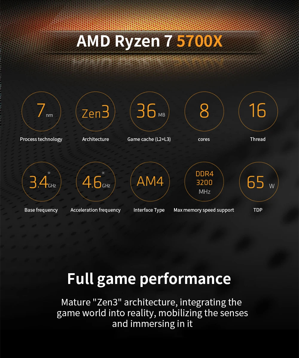 AMD Ryzen 7 5700X 8-Core 16-Thread CPU 4.6GHz AM4 R7 5700X - Without Cooler