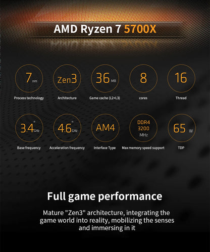 AMD Ryzen 7 5700X 8-Core 16-Thread CPU 4.6GHz AM4 R7 5700X - Without Cooler