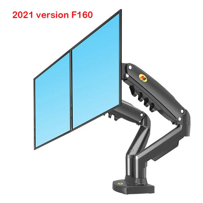 New NB F160 Gas Spring Desktop 17'-27' Dual Monitor Holder Arm With 2 USB3.0 Monitor Mount Bracket Load 2-9 Kg Each Arm