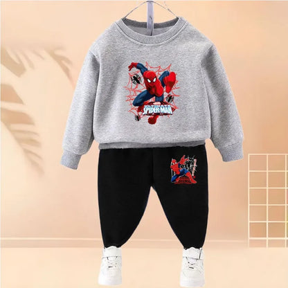2026 Spring Autumn Children's Hoodies Sets Boys Cartoon print Pullover and Long Pants Two Piece Set Kids Casual Thin Tracksuit
