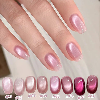 1-12pcs SHAKA Autumn Tanhua Cat Eye Pink Transparent Color Gel Nail Polish 2026 New Simple And Generous Halloween Nail Gel