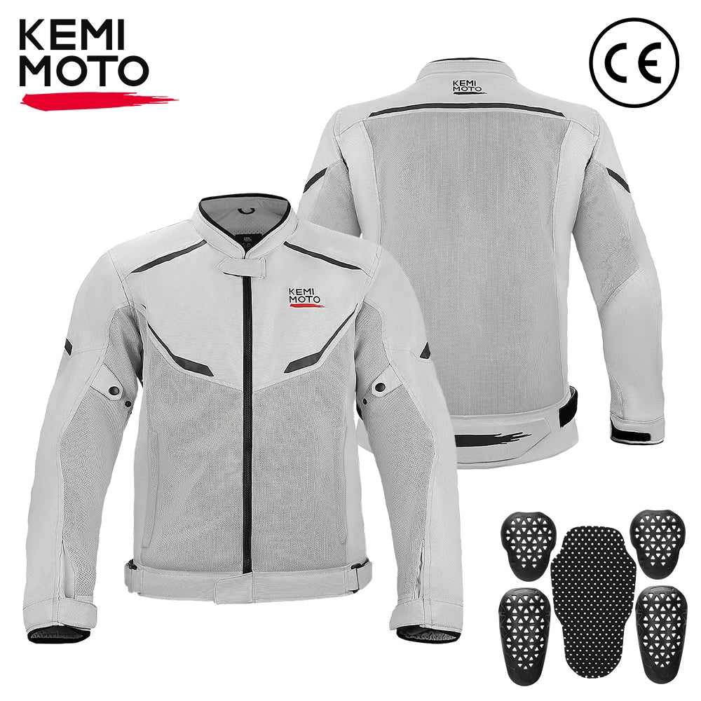 KEMIMOTO Herr Motorcykeljacka Sommar Mjukt Mesh Andningsbar