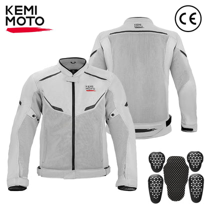 KEMIMOTO Herr Motorcykeljacka Sommar Mjukt Mesh Andningsbar