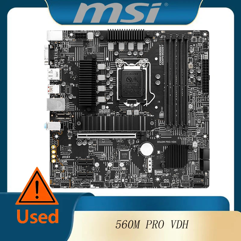 msi B560M PRO-VDH  (mATX, 11th/10th Gen Intel Core, LGA 1200 Socket, DDR4, PCIe 4, CFX, M.2 Slots, USB 3.2, 2.5G LAN Motherboard