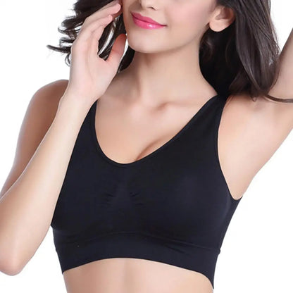 Women Sexy Single Layer Seamless Bra Wireless Sports Yoga Shapewear Lace Sport Bra Plus Size Seamless Bra Bralette Backless Lady