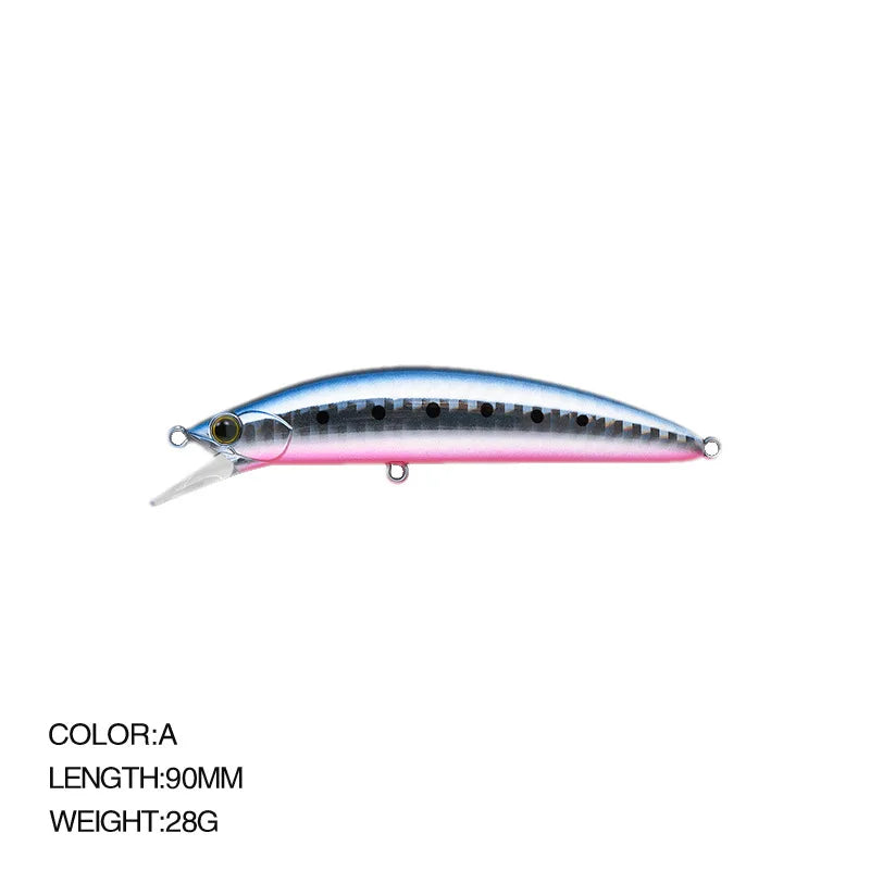 Sunken Minnow Swinger Bait 90mm 28g Hot Type Fishing Kit Bait Fishing Gear Hard Bait 3D Eye Long Cast Crank Bait Fishing