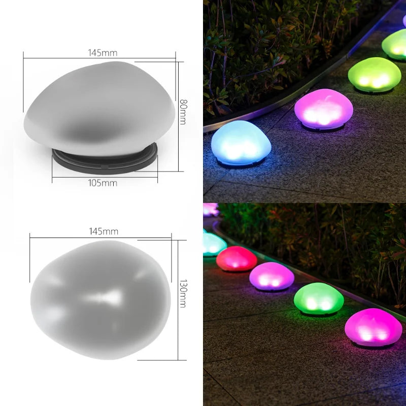 IWP Solcells Stenlampa Frostad – IP65 4 LED 6–8h Ljustid Automatisk Dag/Natt Trädgård Gräsmatta Vit Varmvit Färgad