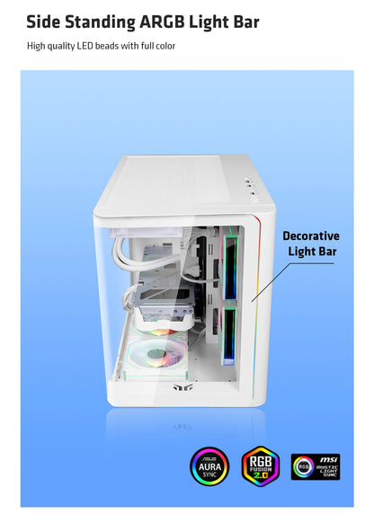 Yeah magic BIFROST PC Case argb*3 M-ATX ITX Sea View Room Side Transparent Desktop Chassis Diy pc game DIY pc case