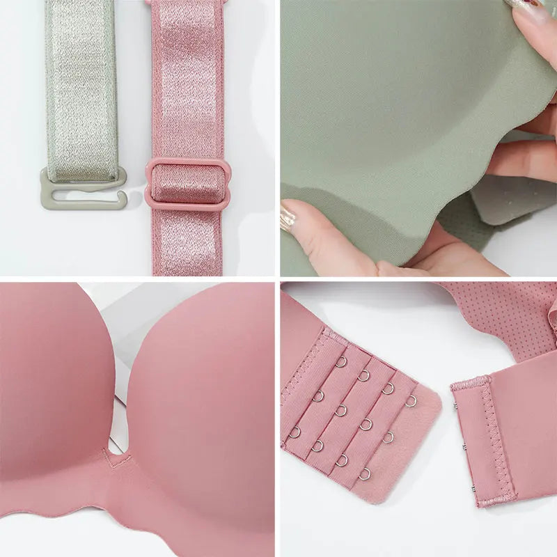 Women Seamless Push Up Bras Solid Wire Free Lingerie Not Empty Cup Bralette Female Intimate Comfort Bra French Fashion Underwear