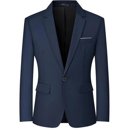 Herr Slim Fit Kavaj – Sträckbar Formell Blazer för Kontor, Bröllop & Casual, 13 Färger, Storlek S–7XL