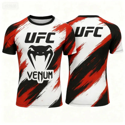 Men's T-shirt Fashion Quick Drying Casual Breathable O-neck Short Sleeve Tops Hot Summer Selling UFC Boxing Fighting Competition
