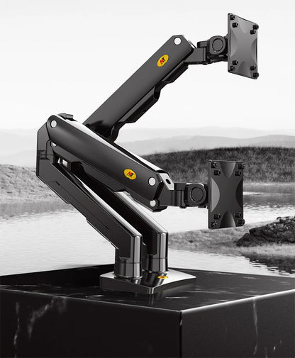 NB G55 Mechanical Spring Arm 27-34 Inch Dual Arc Screen Desktop Monitor Holder 5-16kgs Ultra Wide Monitor Mount with USB Port