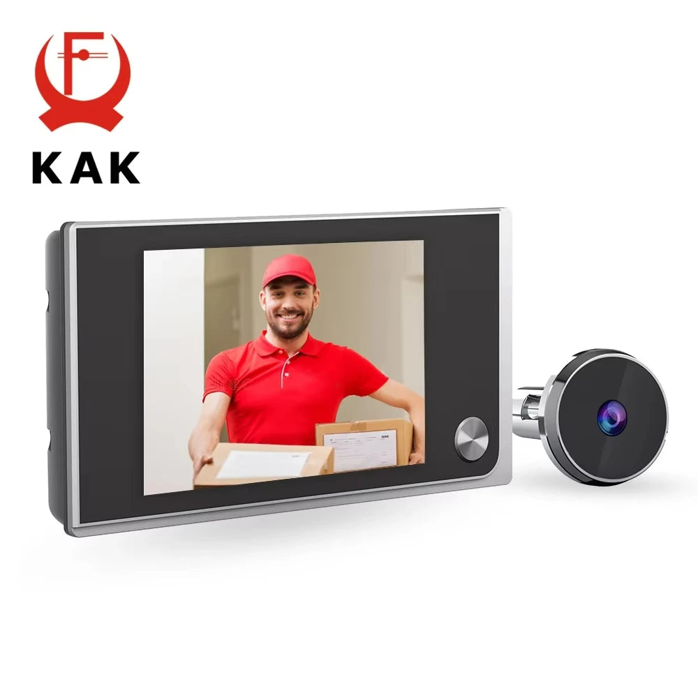 KAK Digital Dörrkikare 3,5" HD – 120° Vidvinkel, Zinklegering, EU-lager (Tjeckien)