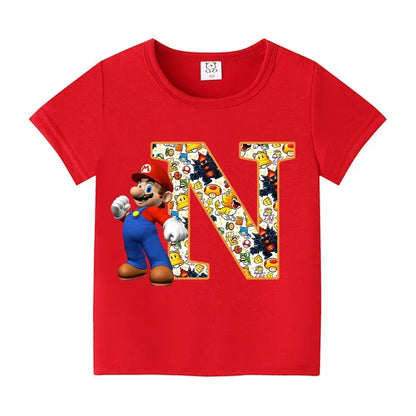 Barn T-shirt 100% Bomull – Tecknat Tryck Kortärm Unisex Casual Storlek 100–160cm