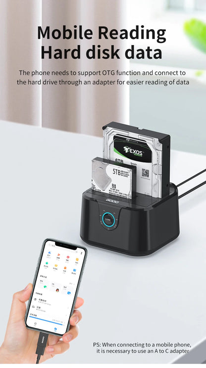 GODO HDD Docking Station SATA to USB 3.0 Adapter for 2.5 3.5 SSD Disk Case HDD Box Dock Hard Drive Enclosure Docking Station