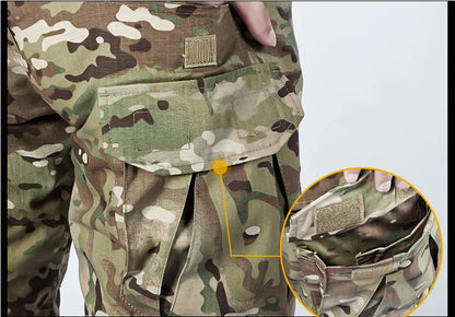 Multicam Tactical Pants +Pads Men Combat Trousers Work Camo Hunting Clothes Multi-pocket Breathable Wear-resisting Cargo Pants