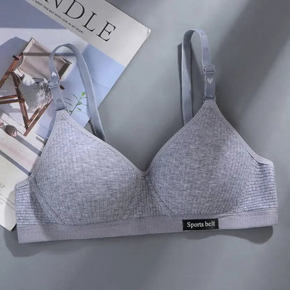 New Simple Cotton Girl Bra Underwear Student Bra Teen Thin Section Without Steel Ring Comfortable Sleep Bra Sport Vest For Woman