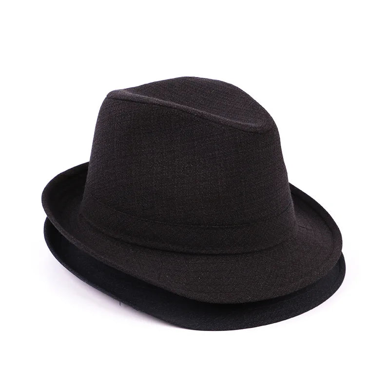 Autumn&Winter Hats For Men Fedoras Top Jazz Plaid Hat Adult Bowler Hats
