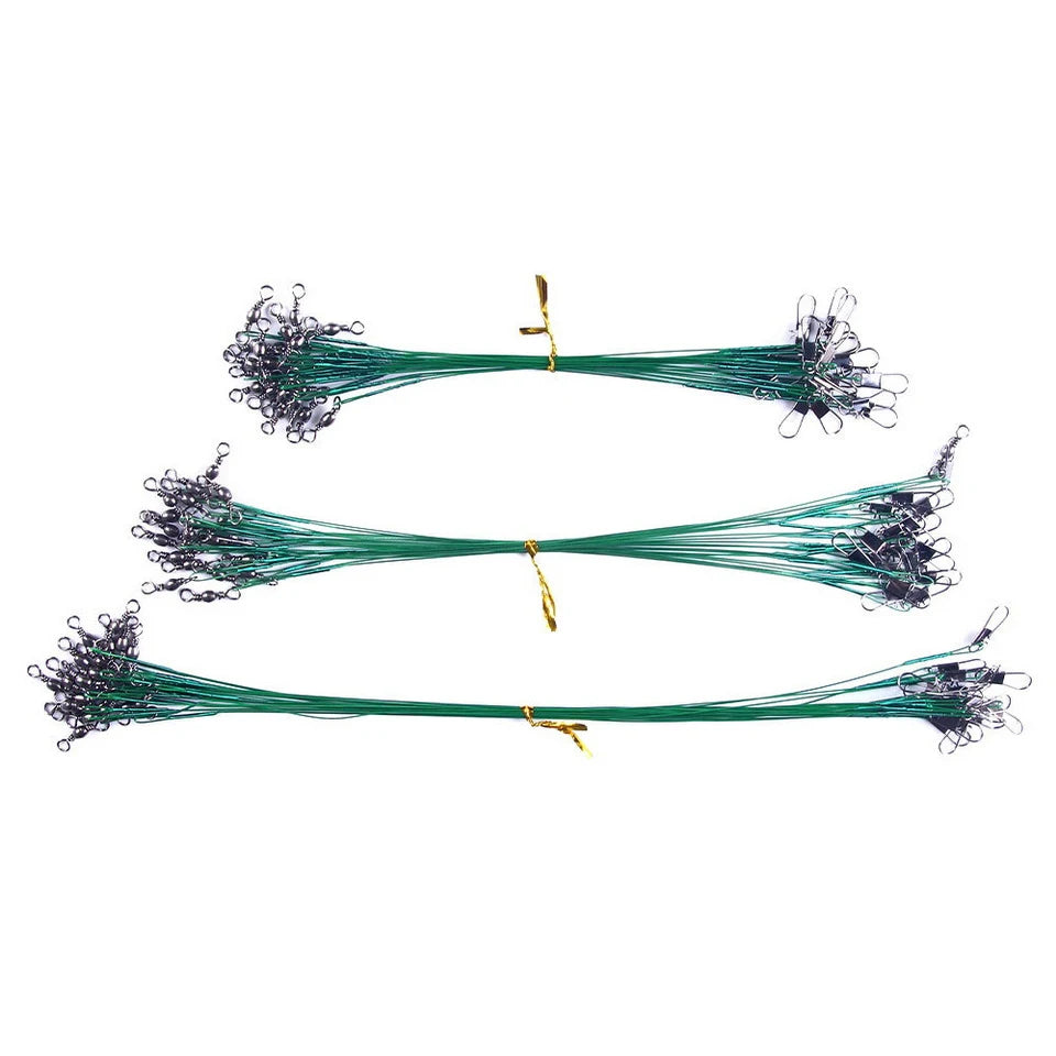 Stålförtommar med Svivel – 20-pack, 15/20/30cm, Betsskyddad Wire