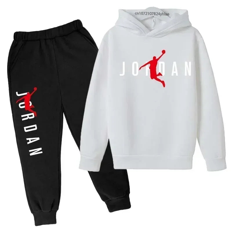 Kids Autumn Spring Trend Letter Print 2pcs Hoodie+Pants Tracksuits 3-13 Years Boys Girls Casual Outfits Children Clothes Sets