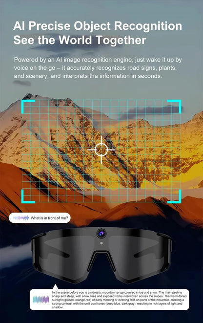 Lenovo 2026 New 2400W ChatGPT AI Smart Glasses 1080P Anti Shake Video Cycling Sport Sunglasses Dual Mic 32GB Windproof Goggle