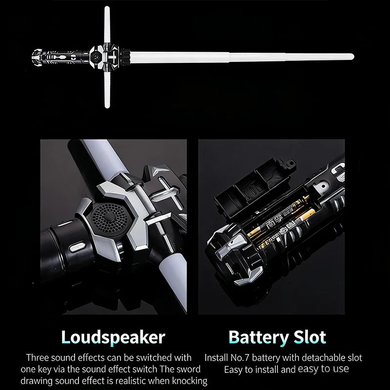 Lightsaber 2 In 1 RGB Adjustable Light Saber Toys Children Double Switch Sword Toys For Boys Luminous Gifts light saber