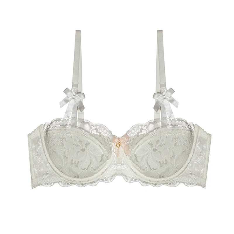 Dam Viktoriansk Spets Lingerie Set – Push-up Halvkupa Trådlös BH & Trosor Samlande, 4 Färger S–4XL