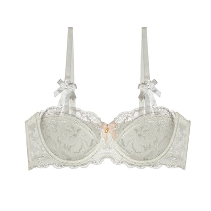 Dam Viktoriansk Spets Lingerie Set – Push-up Halvkupa Trådlös BH & Trosor Samlande, 4 Färger S–4XL