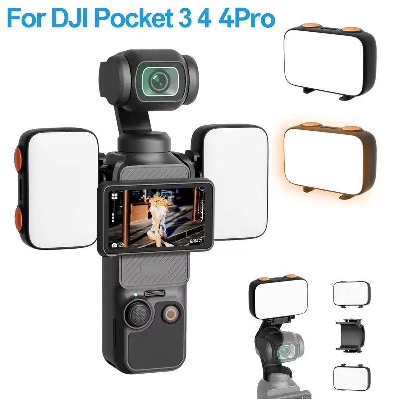 LED Light for DJI OSMO Pocket 3 4 4 Pro Accessories Gimbal Selfie Vlog Video Auxiliary Fill Lighting Brightness Adjustable